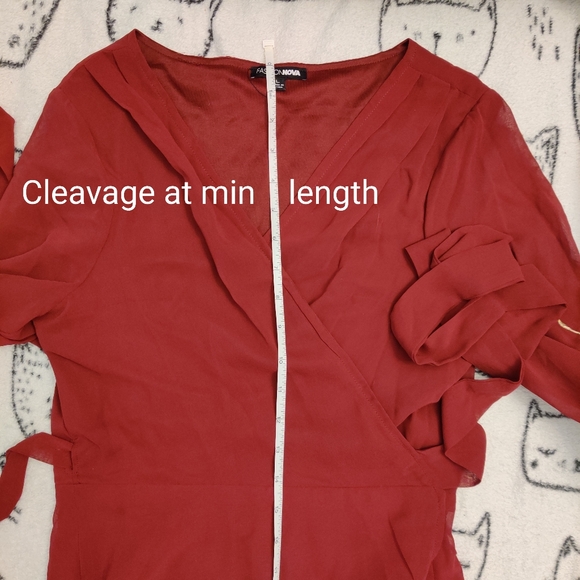 NWOT Burgundy Maxi Wrap Dress With Embroidered Sleeves - Picture 10 of 10